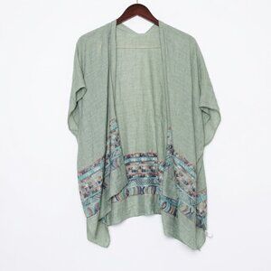 Janice Apparel Sage Green Embroidered Kimono / Cardigan OS